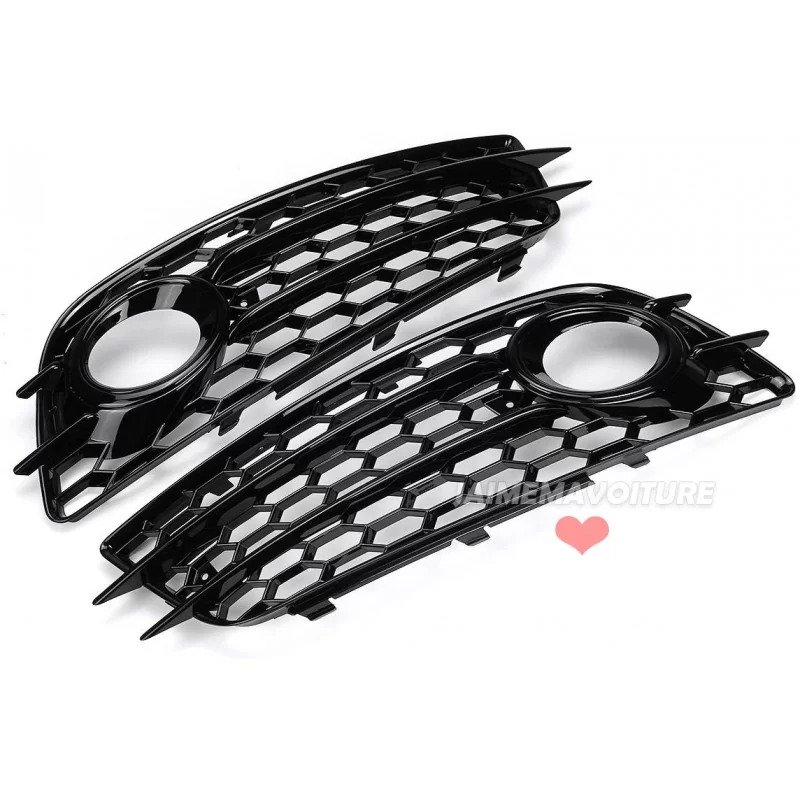 Grilles de feux antibrouillard pour AUDI A4 B8 S4 S-LINE 2008-2012 - Noire