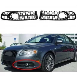 Fog grilles look RS4 for Audi A4 B8 2008-2012 - Black