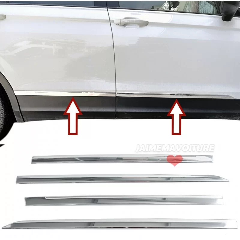 Satz von Stangen chrom alu Türen für VW Tiguan II Satz von Stangen chrom alu Türen für VW Tiguan II
