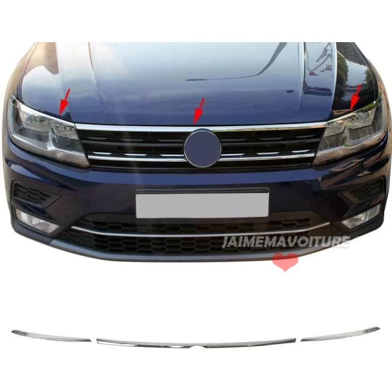 Bausatz Chrom Alu Kühlergrill Volkswagen Tiguan II 2016-2020