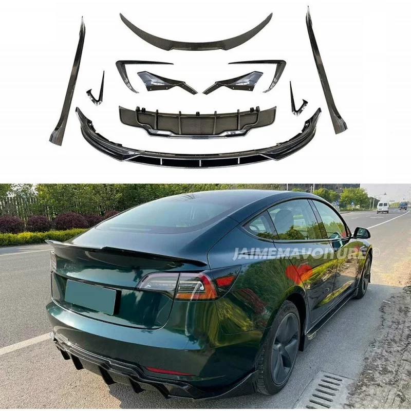 Kit carrosserie sport look CARBONE pour Tesla Model 3 Kit carrosserie sport look CARBONE pour Tesla Model 3