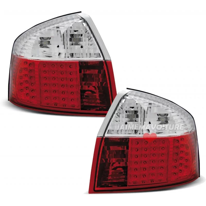 Feux Arrières à led pour Audi A4 8E - Rouge blanc Feux Arrières à led pour Audi A4 8E - Rouge blanc