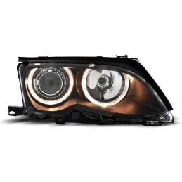 Angel eyes koplampen voor BMW E46 Sedan fase 2 zwart