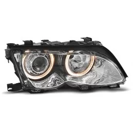 Faros Angel eyes para frentes de BMW E46 sedan fase 2 cromo