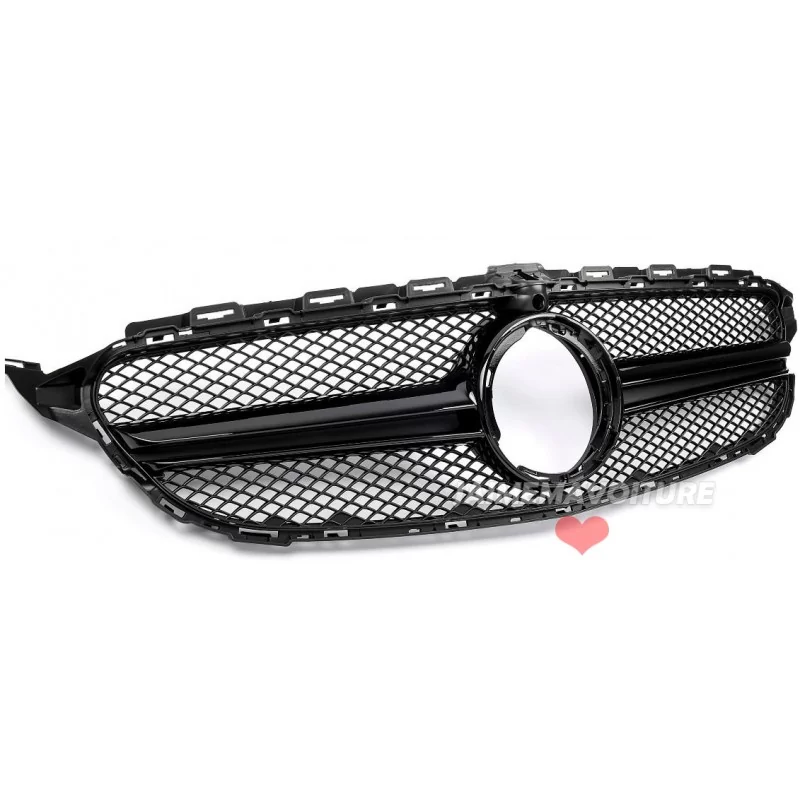 Black panamericana grille for Mercedes C-Class W205 Facelift 2018-2020