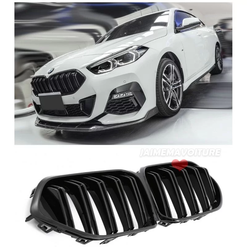 Black varnished double bar grille for BMW 2 Series F44 Grand Coupé