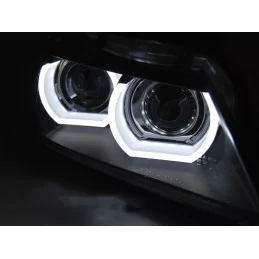 Frontal de faros angel eyes para BMW E90 + E91 Sonar negro