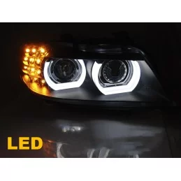 Frontal de faros angel eyes para BMW E90 + E91 Sonar negro