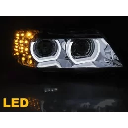 Angel eyes pack with LEDs for BMW 3 Series (E90 - E91) Phase 2 (LCI) -  Without original xenon