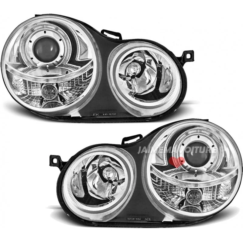  VW Polo 9N Angel eyes Depo Chrome 2001-2005