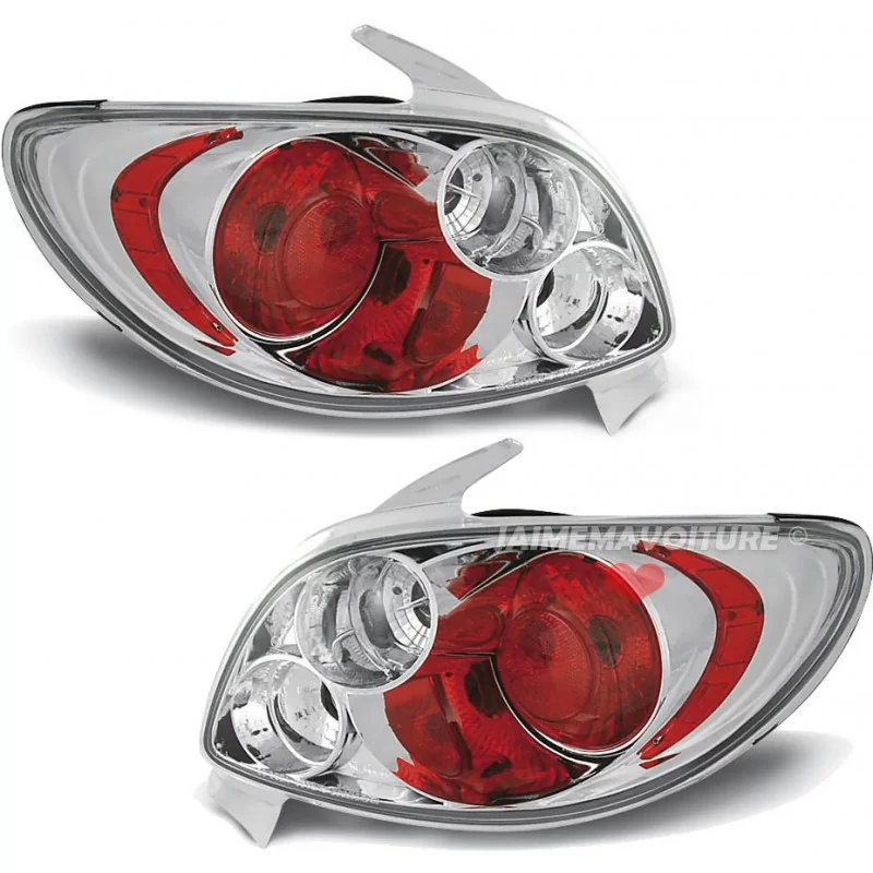 Peugeot 206 Fanali posteriori tuning Lexus Chrome Red