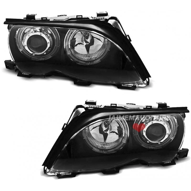 Faros delanteros negros ojos de angel CCFL para BMW serie 3 E46