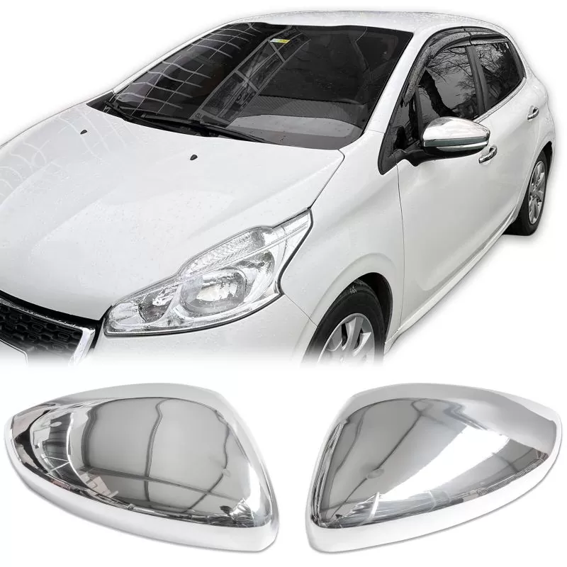 Coques de rétroviseurs chrome alu pour Peugeot 2008 2013-2024