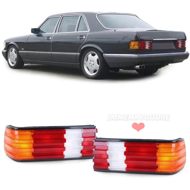 for Mercedes W126 headlights arrears red black