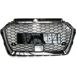 Grille para Audi A3 8V 2016-2019 look RS3 con orificio ACC-Black Chrome