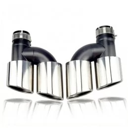 Pair of exhaust for Audi A4 B9 look S4 tips