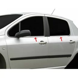 Raamomlijsting chroom aluminium roestvrij staal voor PEUGEOT 307 Jaimemavoiturechrome 4 - Jaimemavoiture.fr 