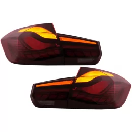 LED taillights BMW 3 Series F30 2011-2019 look M4 OLED - Smoked