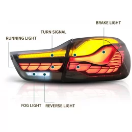 LED taillights BMW 3 Series F30 2011-2019 look M4 OLED - Smoked