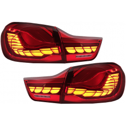 Luces traseras LED BMW Serie 3 F30 2011-2019 look M4 OLED - Smoked