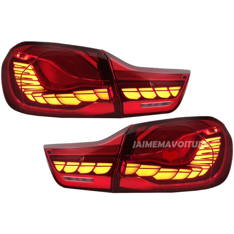 Luces traseras LED BMW Serie 3 F30 2011-2019 look M4 OLED - Smoked