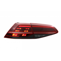 Feux arrières led séquentiel pour VW Golf 7 2012-2019 - Rouge foncé