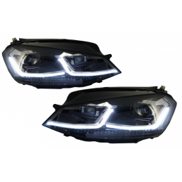 Front headlights led U for VW Golf 7 - Chrome line