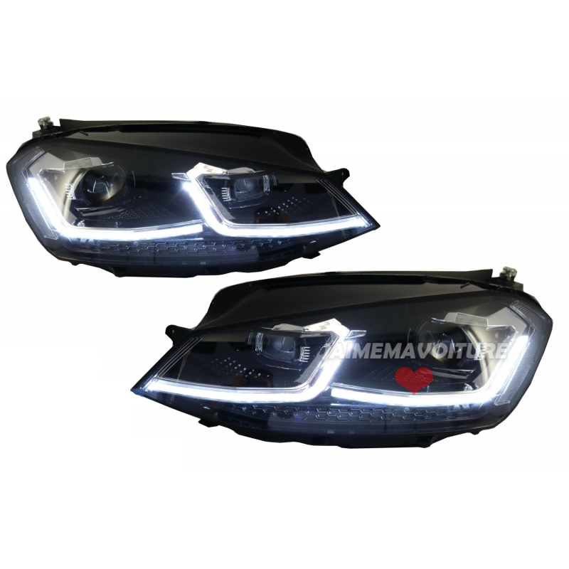Front headlights led U for VW Golf 7 - Chrome line Front headlights led U for VW Golf 7 - Chrome line