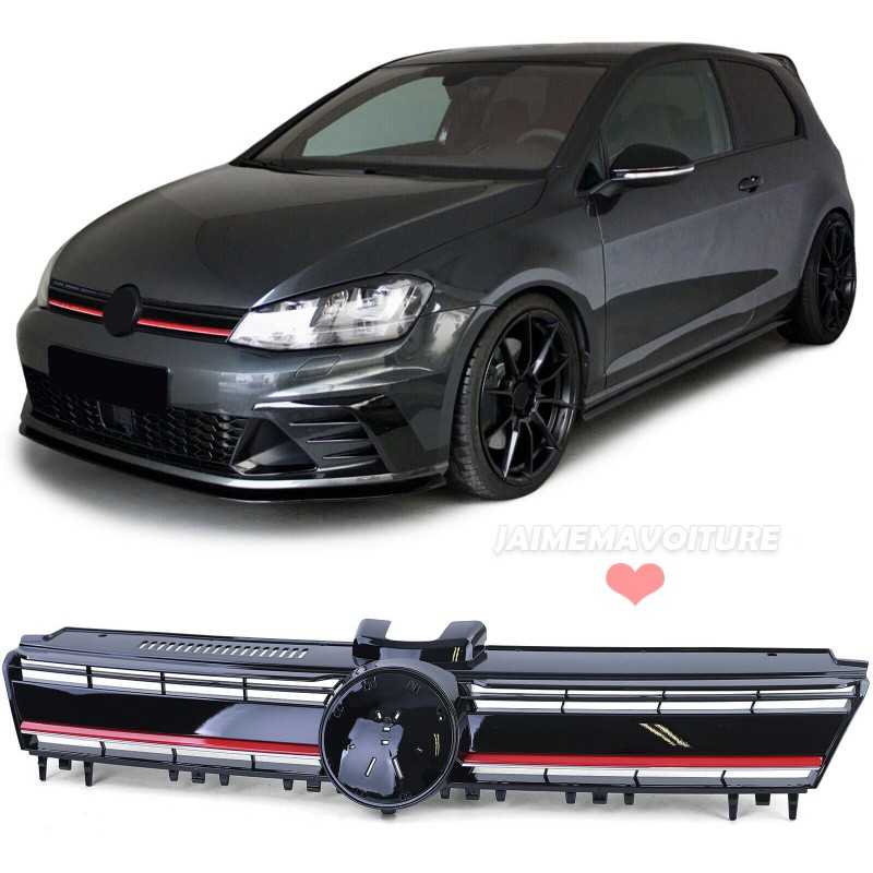 Frontgrill till VW Golf 7 2012-2017 look R svart röd Frontgrill till VW Golf 7 2012-2017 look R svart röd