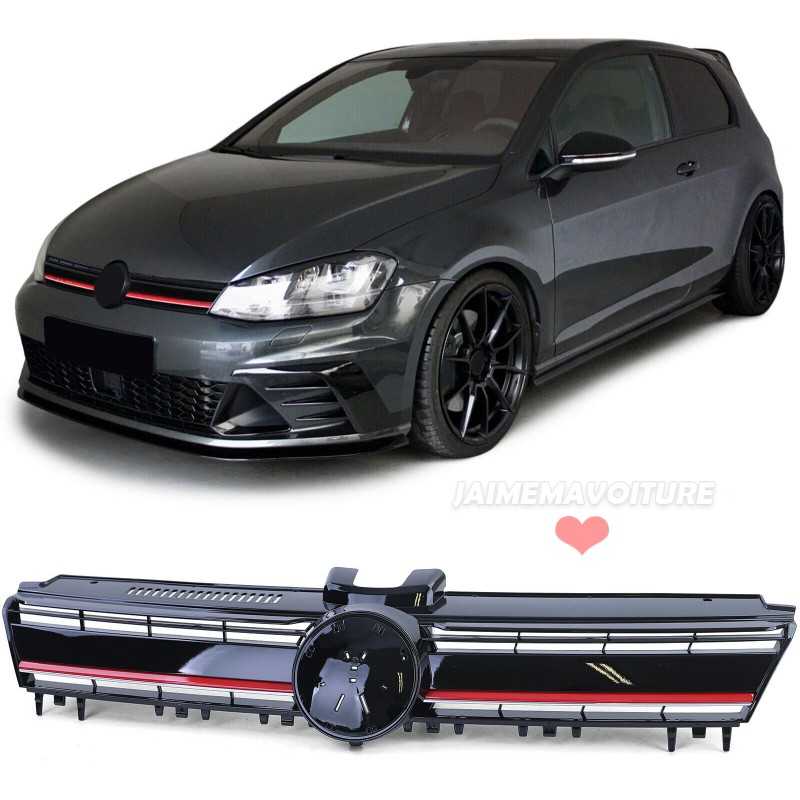 Calandre pour VW Golf 7 2012-2017 look R noire rouge