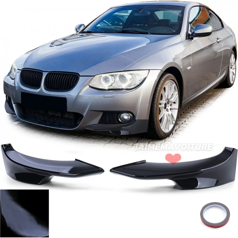 Splitter noir verni parechoc avant pour BMW Série 3 E92 E93 PACK M 2010-2013