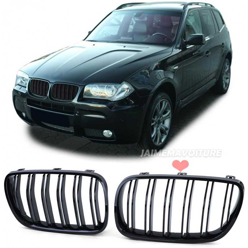 Calandre noire vernie double barre pour BMW X3 2006-2010