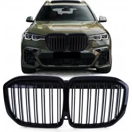 Calandre double barre pour BMW X7 noire vernie look M