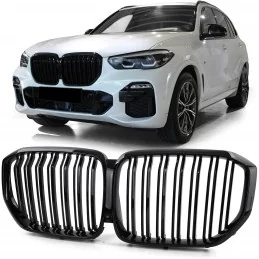 M deporte doble barra parrilla para BMW X5 G05 - Negro barnizado