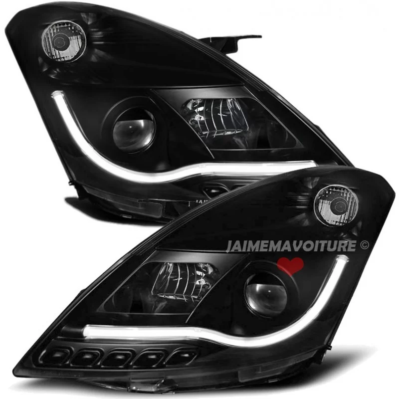 faros delanteros llevó el tubo para Suzuki Swift - Negro