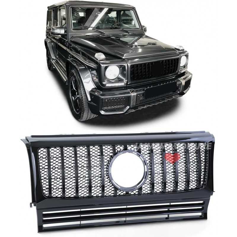 Calandre PANAMERICANA noire nid d'abeille pour Mercedes classe G W463 1990-2018 Calandre PANAMERICANA noire nid d'abeille pour Mercedes classe G W463 1990-2018