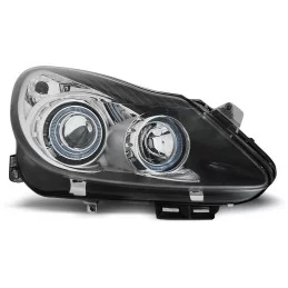 Fari anteriori Angel eyes per Opel Corsa D Black