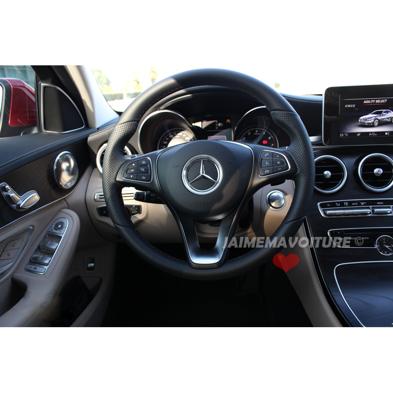 Anneau chrome de volant Mercedes classe A B C CLA GLE GLC (58 mm) Anneau chrome de volant Mercedes classe A B C CLA GLE GLC (58 mm)