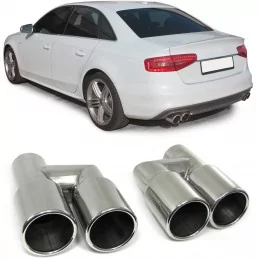 Double sorties d'échappement pour Audi A4 B8 look S4