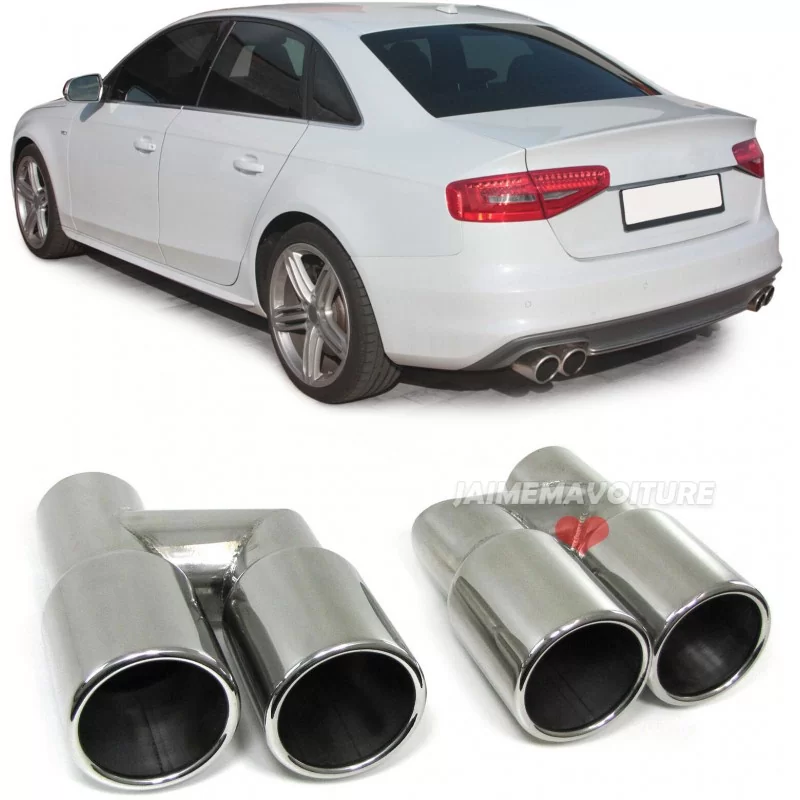 salidas de escape dobles para Audi A4 B8 S4 mirada