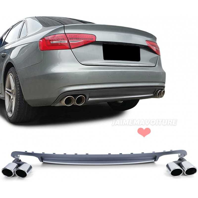 Kit diffusore per Audi A4 B8 2008-2012 S4 look + doppio terminale di scarico