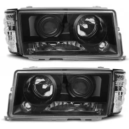 Fronts + turn signals for Mercedes BENZ 190 W201 black headlights