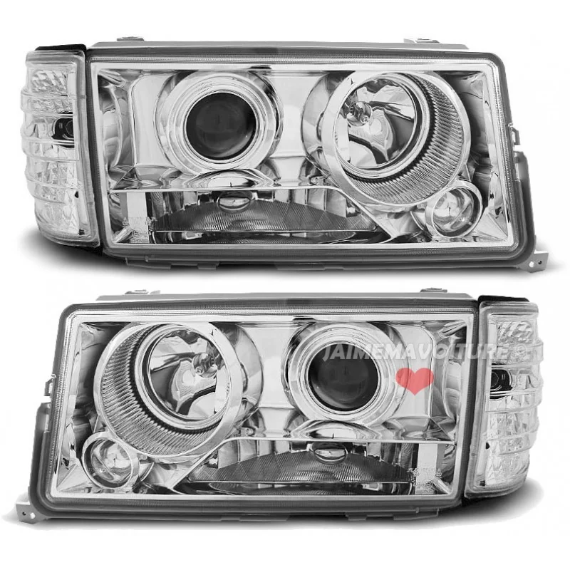 Fronten + Blinker für Mercedes BENZ 190 W201 Chrom Scheinwerfer