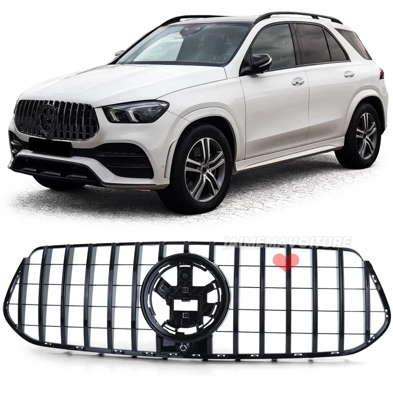 Schwarzer GT-Kühlergrill für Mercedes GLE W167 2019 2020 AMG