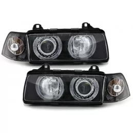 Phares avants Angel eyes pour BMW E36 Berline 1990-1998