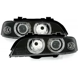 Front koplampen angel eyes voor BMW 5 serie xenon zwart 1995-2000