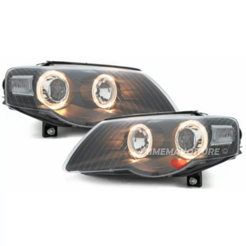 Feux avants angel eyes tuning pour VW Passat 2005-2010