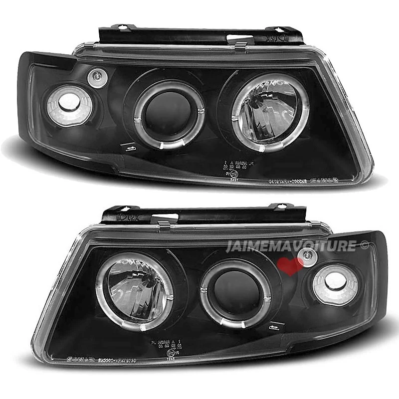 Headlights angel eyes Sonar for VW Passat 3B - black