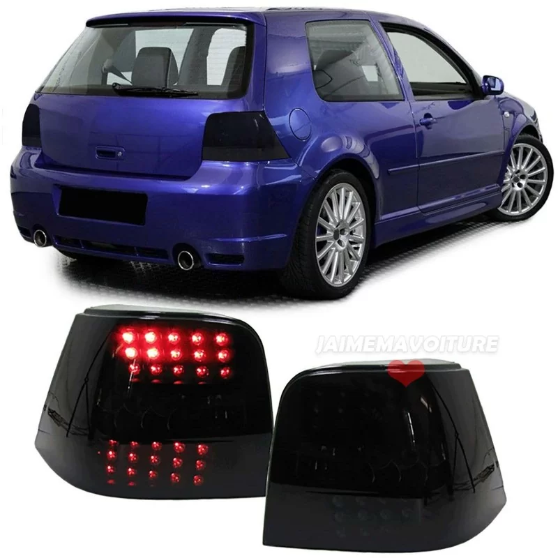 Feux arrières LED TUNING Noir Fumé pour Golf IV