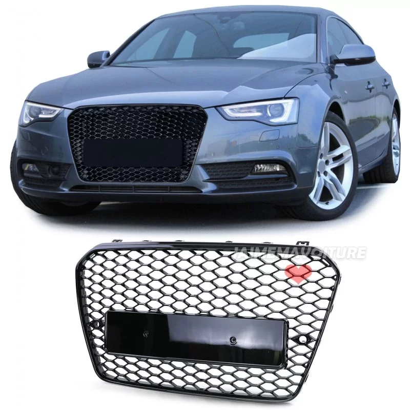Grille de calandre pour AUDI A5 look RS5 2012-2016 - Noire vernie Grille de calandre pour AUDI A5 look RS5 2012-2016 - Noire vernie